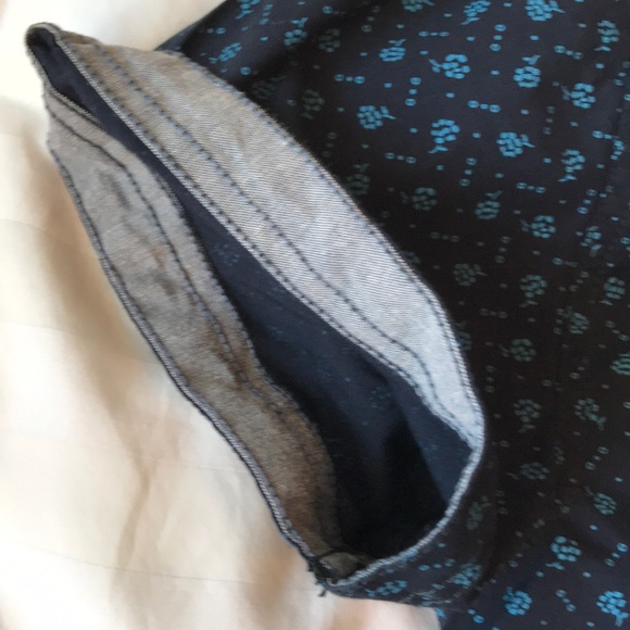 COPY - Perry Ellis navy cotton floral print shirt - Picture 6 of 6